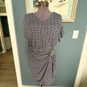 Michael Kors Black and White Chain Pattern Dress
